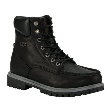 With the Folsom 6 inch moc toe boot, durability, comfort and style unite. Designed to meet every man's needs, these slip resistant boots keep you planted firmly on the ground - making every step sure and true. Size: 7.5.  Color: Black.  Gender: male.  Age Group: adult. Lugz Boots, Boots Y2k, Black Boots Men, Moc Toe Boots, Classic Boots, Wide Boots, Mens Fleece, On The Ground, Black Charcoal