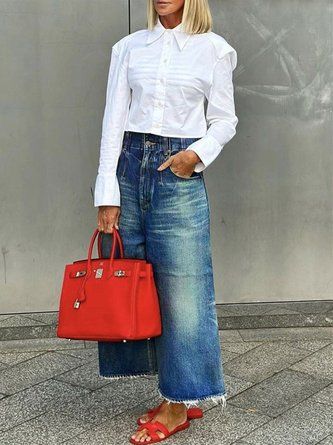 Summer Jeans Work Outfit, Back To Work Outfits Offices, 40 Style Over 40 Casual Outfits, Midsize Fashion Winter 2024, Fashion For Plus Size Women Over Fifty, Crop Jeans And Boots, Capri Wide Leg Pants Outfit, Wide Leg Capris Outfit, Round Top Texas Fashion