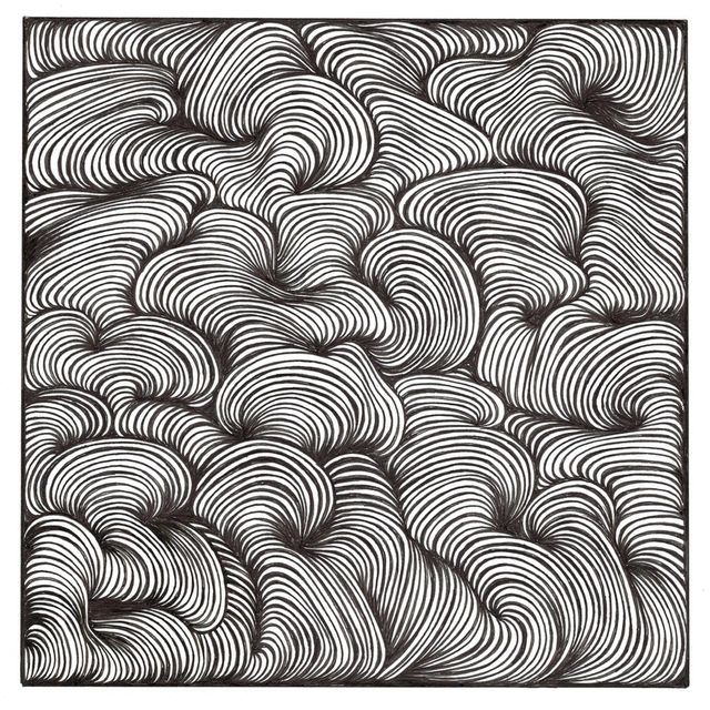 black and white drawing of wavy lines