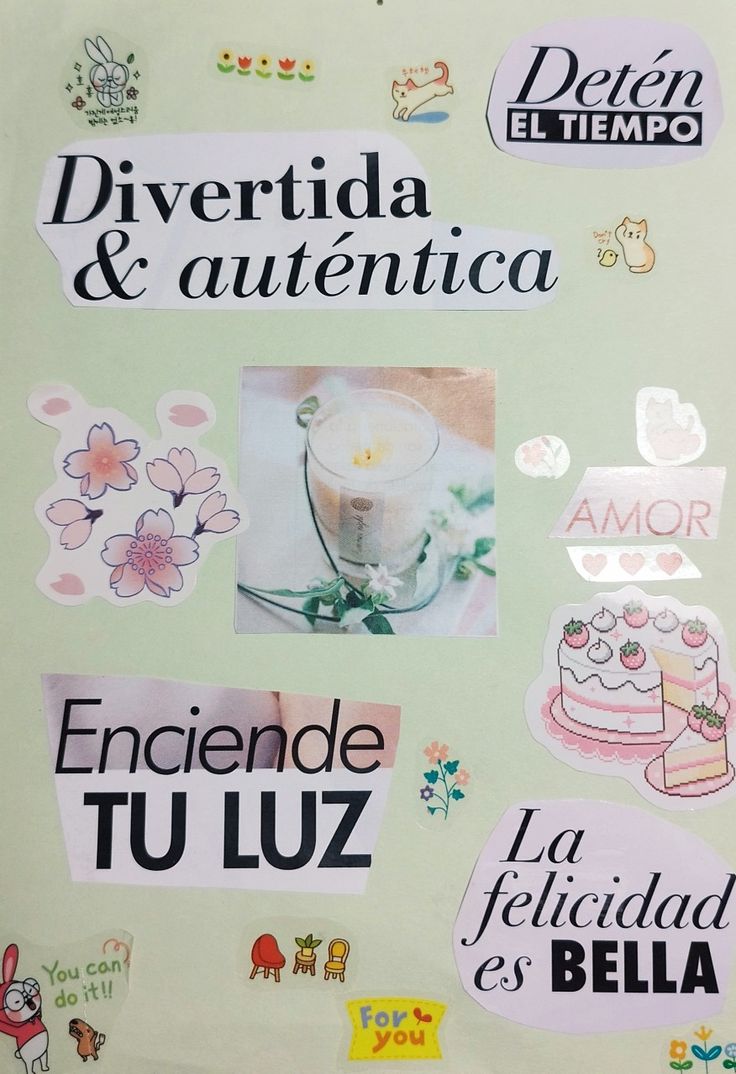 Collage felicidad hecho a mano vision board personal relax paz Binder Covers, No Se, Collage