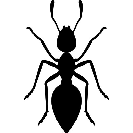 a black and white silhouette of a bug