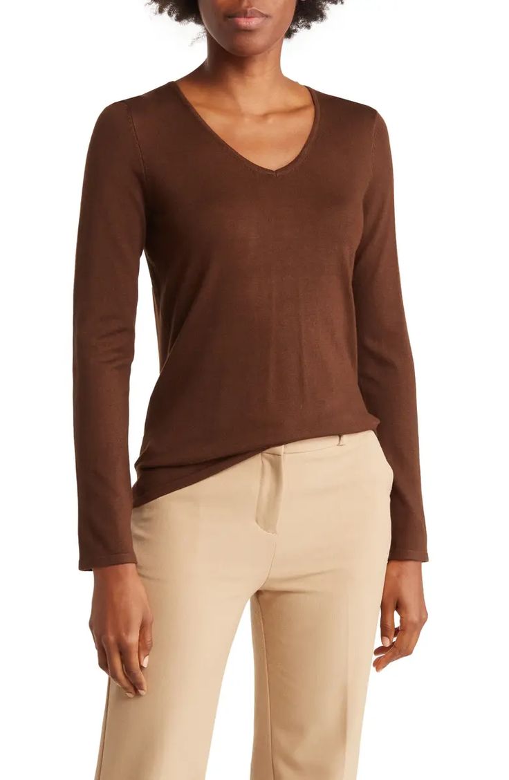 T Tahari V-Neck Knit Sweater | Nordstromrack Stretch V-neck Sweater For Layering, Fitted Knit V-neck Sweater For Fall, Fitted Soft Knit V-neck Sweater For Fall, Classic V-neck Fall Sweater, Seamless V-neck Knit Top For Fall, Classic Knit V-neck Sweater For Fall, Fitted V-neck Sweater For Fall, Elegant Soft Knit V-neck Sweater For Fall, Stretch Seamless V-neck Knit Top