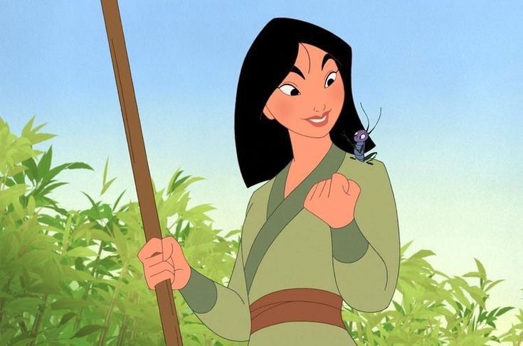 a cartoon character holding a stick in front of some plants and grass with a butterfly on it