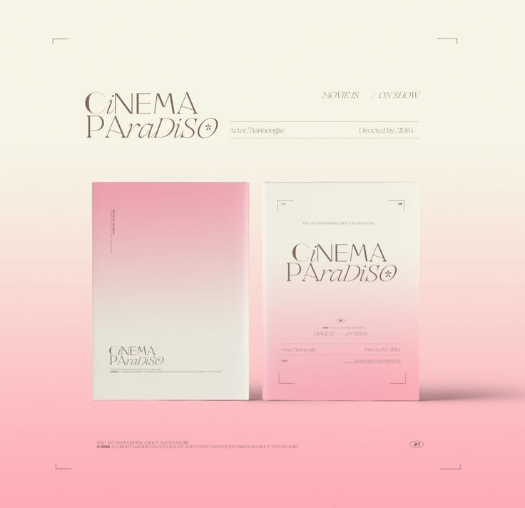 a pink and white web page with the words cinema paradiso on it