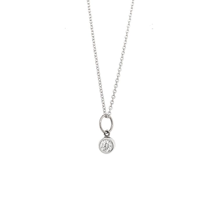 14k white gold BEZI diamond charm Classic White Gold Charm Necklaces For Everyday, Classic White Gold Charm Necklace For Everyday, Dainty White Gold Charm Necklaces With Diamond Accents, Everyday White Gold Solitaire Pendant Necklace, Dainty Diamond Pendant Charm Necklace, Dainty Diamond Accent Pendant Charm Necklace, Dainty Diamond Accented Pendant Charm Necklace, Classic White Gold Birthstone Necklace For Everyday, Classic Diamond Necklaces With Charms