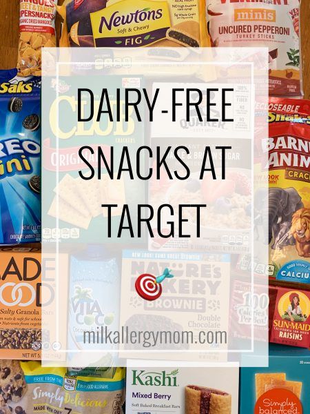 the words dairy - free snacks at target are in front of a pile of cereal