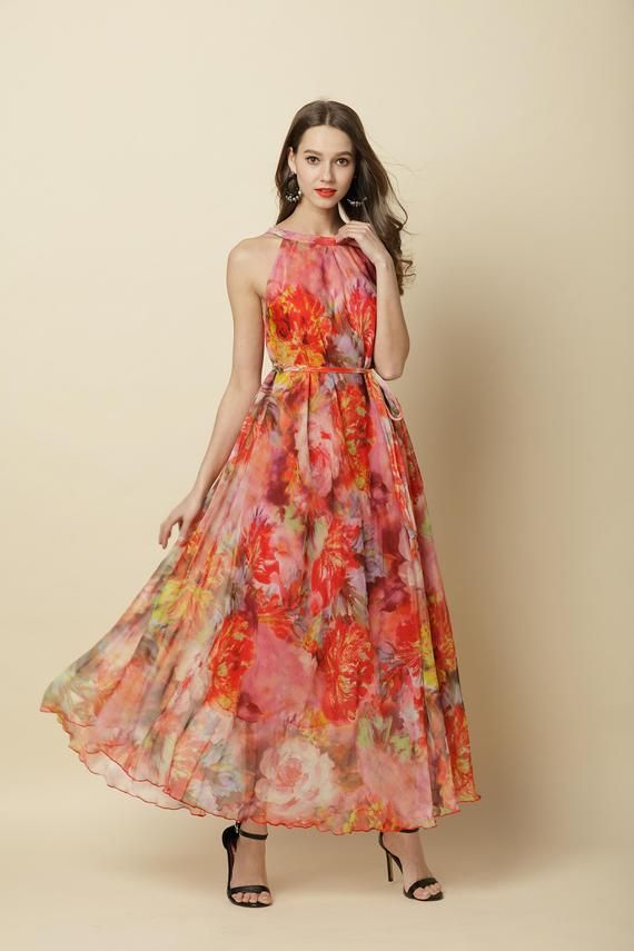 Chiffon Flower Long Party Dress Evening Wedding Lightweight Sundress Summer Holiday Beach Dress Bridesmaid Dress Maxi Skirt Detail Info: ❤ Color: NC31, red flower as picture More color choice link: https://www.etsy.com/listing/213656440/chiffon-dress-color-card?ref=shop_home_feat_1 You just note Beach Bridesmaid Dress, Maternity Photo Dresses, Vestidos Para Baby Shower, Beach Bridesmaid Dresses, Long Party Dress, Beach Holiday Dresses, Chiffon Summer Dress, Chiffon Flower, Floral Chiffon Dress