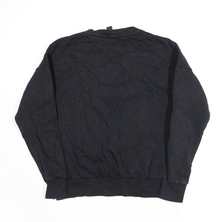 Item is in good used condition. >Size: XS >Armpit To Armpit: 20" >Armpit To Cuff: 17" >Collar To Hem: 22" Sporty Washed Black Sweatshirt With Ribbed Cuffs, Streetwear Washed Black Sweatshirt With Ribbed Cuffs, Washed Black Tops With Ribbed Cuffs For Streetwear, Casual Black Sweats For College, Black Sweatshirt With Ribbed Cuffs For Streetwear, Urban Crew Neck Sports Sweats, Urban Crew Neck Sweats For Sports, Black Cotton Sweats Sportswear, Black Cotton Sportswear Sweats