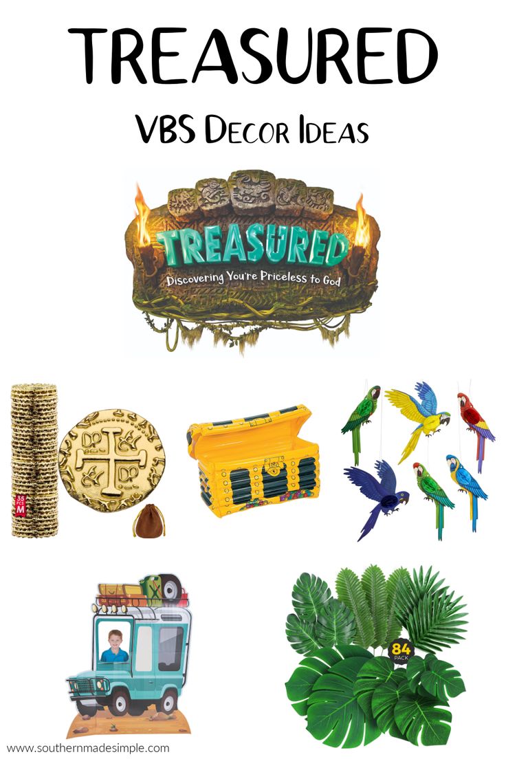 various items that are on display with the words, treasures