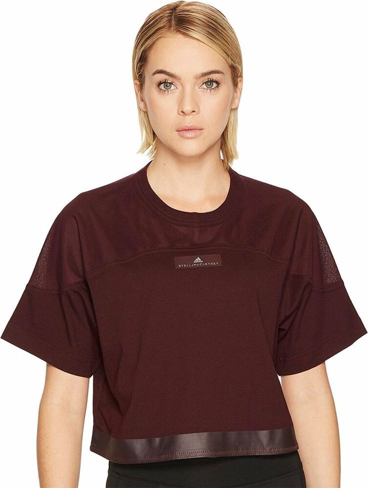 adidas by Stella McCartney Women's Essentials Crop Tee CD5591 Dark Burgundy S #women #cd #dark #tees #stellamccartney #crop #essential #corporation #adidas #TopsTees Love Job, Cropped Joggers, Dark Burgundy, Adidas By Stella Mccartney, Women Essentials, Stella Mccartney Adidas, Black Sports Bra, E Bay, Striped Tee