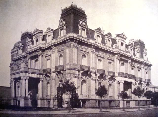 an old black and white photo of a building