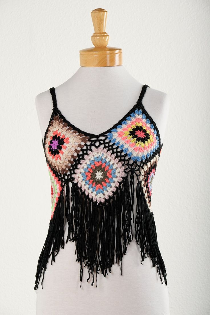 Dream Weaver Crochet Tank One Size up to a 10 Colors May Vary, Each Top is One of A Kind Dream Weaver, Black Rainbow, Crochet Tank, Magnolia Pearl, Last Call, Signature Collection, Tee Dress, Tops & Tees, Rainbow