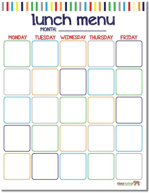 the lunch menu is shown in this printable calendar with colorful stripes and lines on it