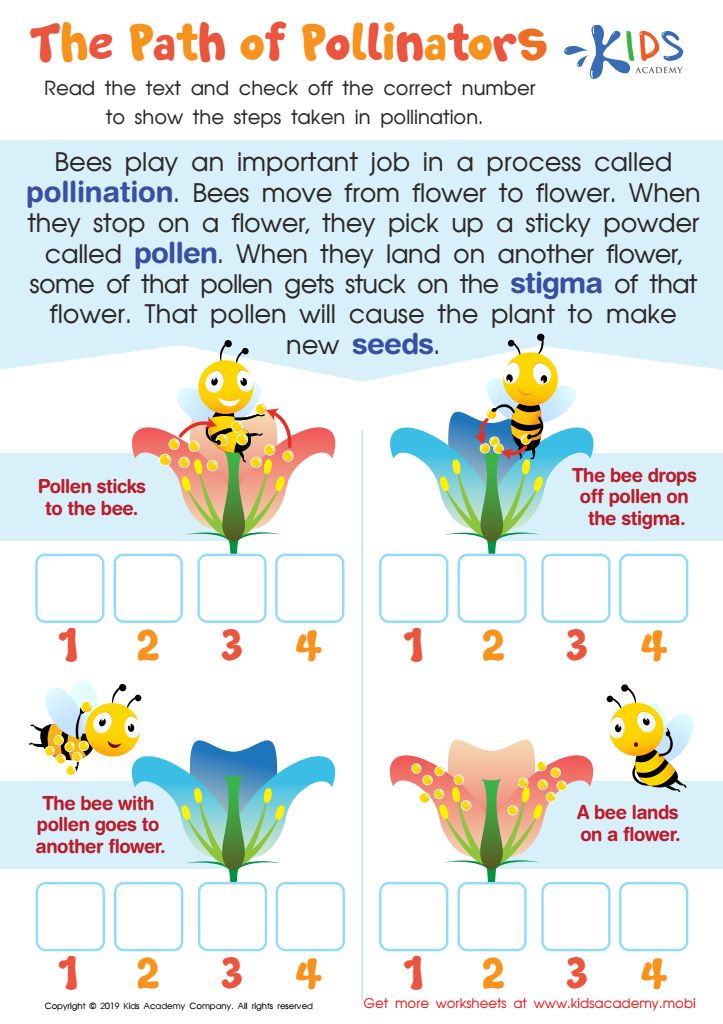 the path to pollimators worksheet for kids