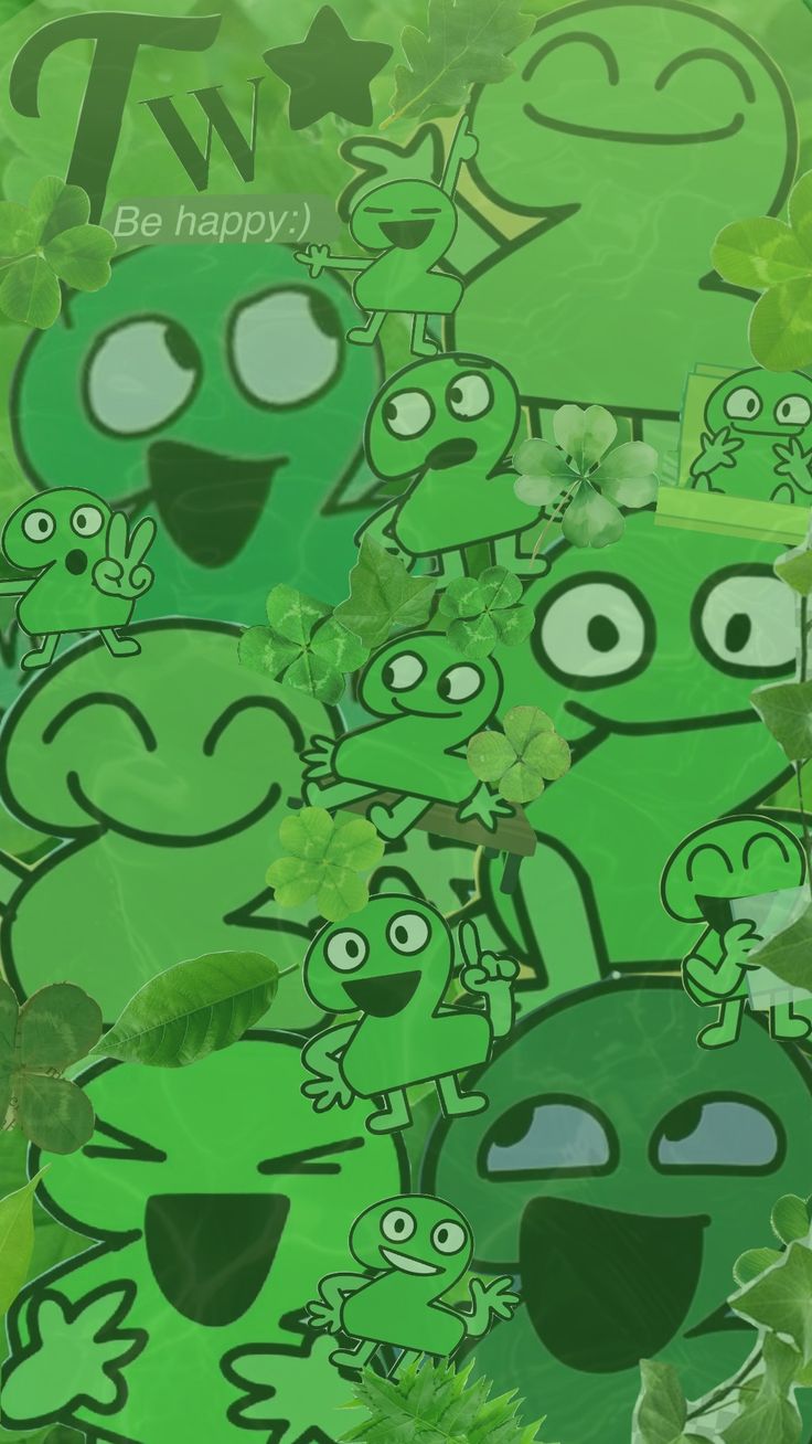 an image of many green cartoon characters