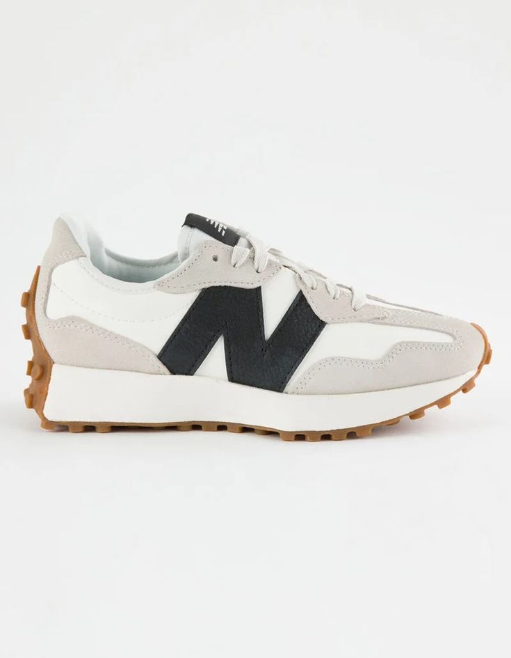 NEW BALANCE 327 Womens Shoes - BLK/WHT | Tillys New Balance 327 Shoes, Tongue Split, Wwe T Shirts, Flannel Sweatshirt, New Balance 327, Boys Graphic Tee, Boys Backpacks, Mens Trends, Silver Shoes