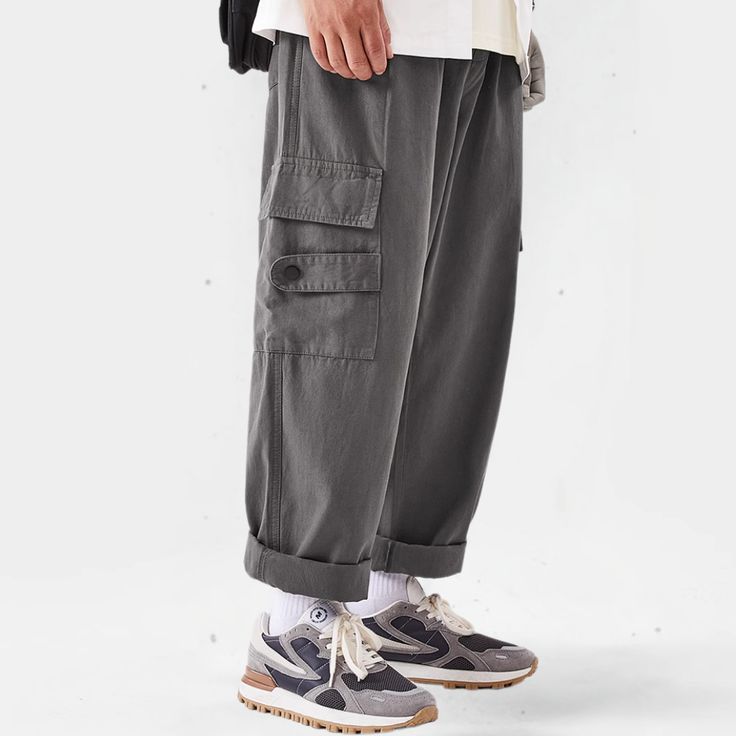 Experience timeless style and versatility with our Classic All-Match Straight-Leg Cargo Pants. Made with high-quality materials, these pants offer a comfortable fit and effortless elegance. With their straight-leg design and functional cargo pockets, they are perfect for any occasion. Elevate your wardrobe with this luxurious and essential piece. Features: -85% Cotton,15% Polyester -Mid-rise waist -Multi-Pockets -Regular Fit -Japanese style Techwear Cargo Pants With Flap Pockets For Workwear, Relaxed Fit Tapered Leg Cargo Pants With Pockets, Techwear Straight Leg Cargo Jeans For Workwear, Straight Cotton Cargo Pants With Flap Pockets, Cotton Straight Cargo Pants With Flap Pockets, Cotton Straight Leg Work Pants With Flap Pockets, Straight Leg Chinos With Cargo Pockets For Streetwear, Techwear Straight Cargo Pants For Work, Techwear Pants With Patch Pockets For Work