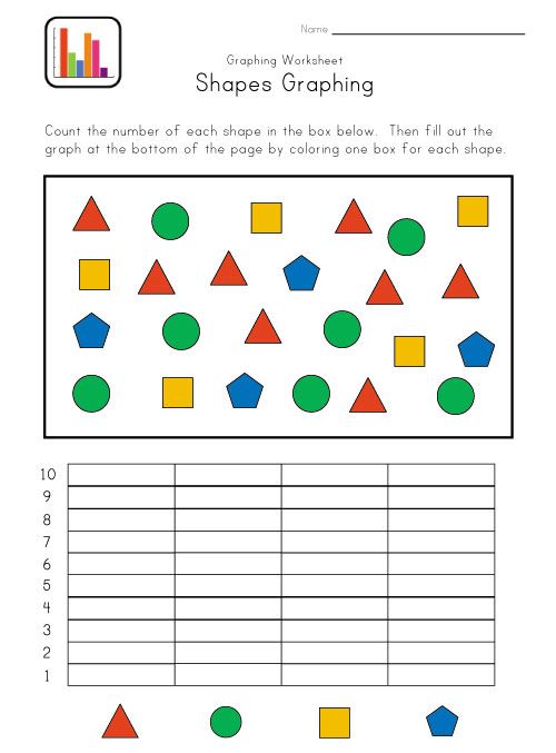 worksheet for teaching shapes and graphing