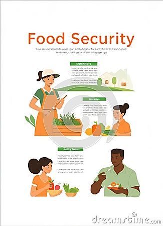 food security poster with people and vegetables