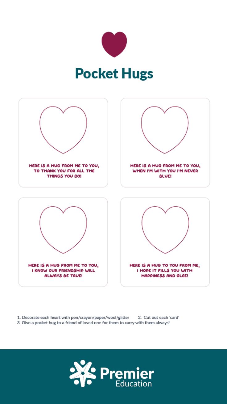 the instructions for how to make a heart shaped pocket hug with pictures on it and text below