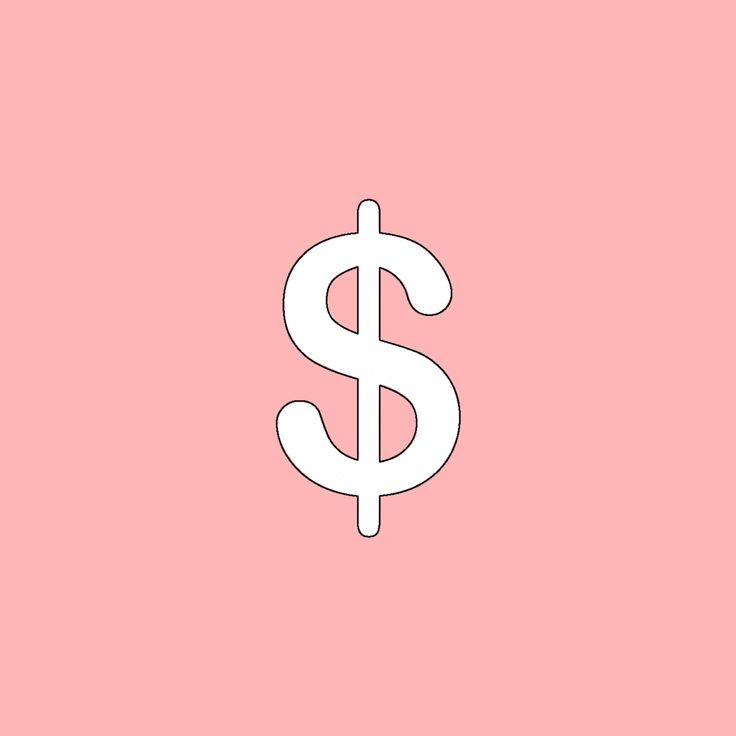 a white dollar sign on a pink background