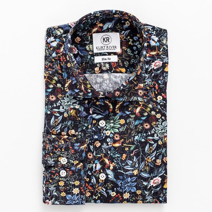 Fordham Spread Shirt - Kurt River Mens Floral Dress Shirts, Floral Dress Shirt, Mens Floral Tie, River Shirts, Floral Shirt Dress, Slim Fit Shirt, Mens Shirt, Casual Clothing, Cheap Clothes