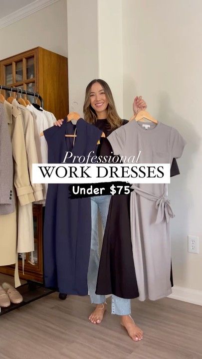 Dresses For Business Casual, Business Midi Dress, Business Casual Outfits With Dresses, Spring Work Dresses For Women, Professional Dresses For Work Corporate, Business Professional Dresses For Women, Work Uniform Women Office Style, Women’s Office Attire, Office Dresses For Women Work Attire Classy