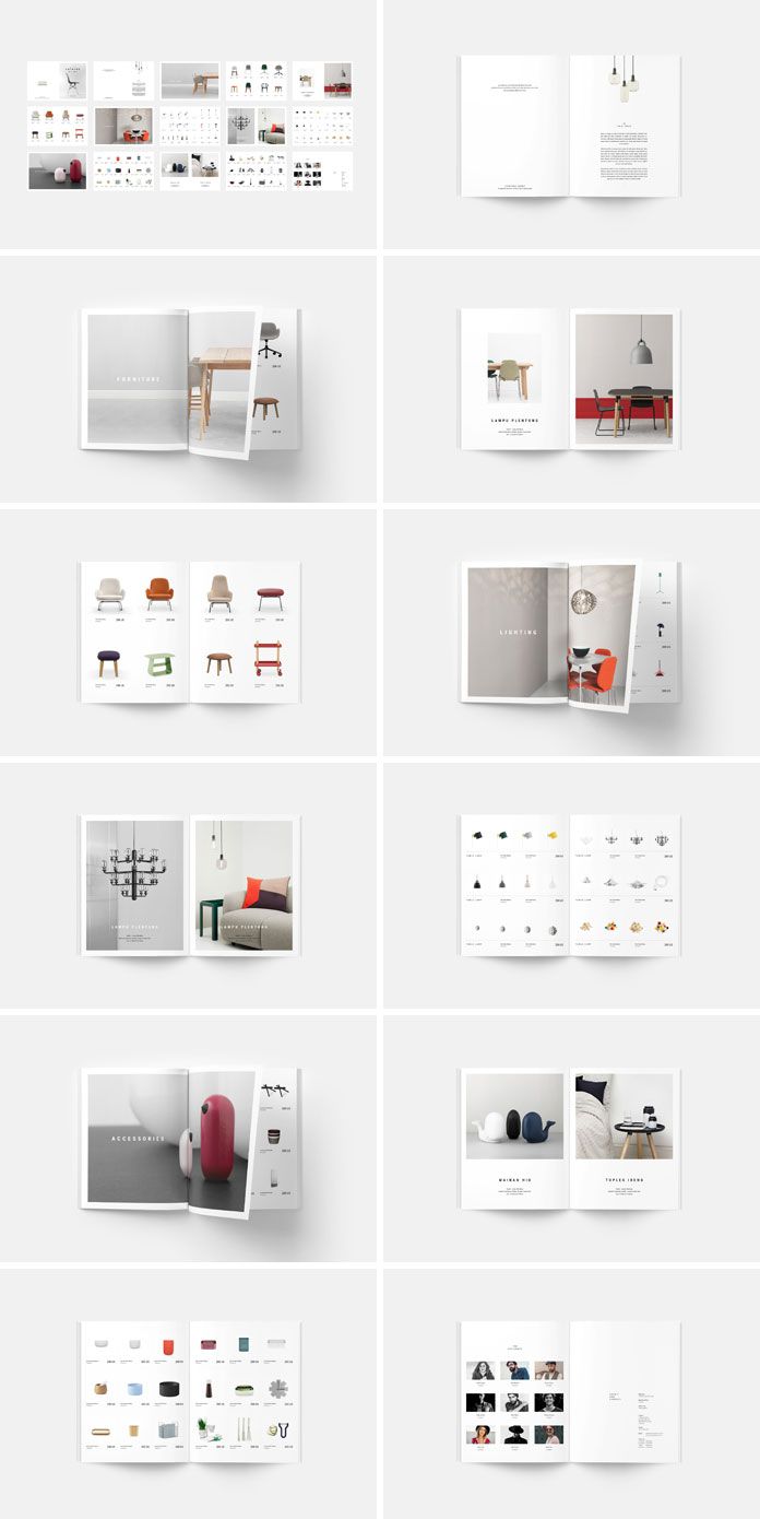 a series of photographs showing different types of furniture and objects in white, with text that reads