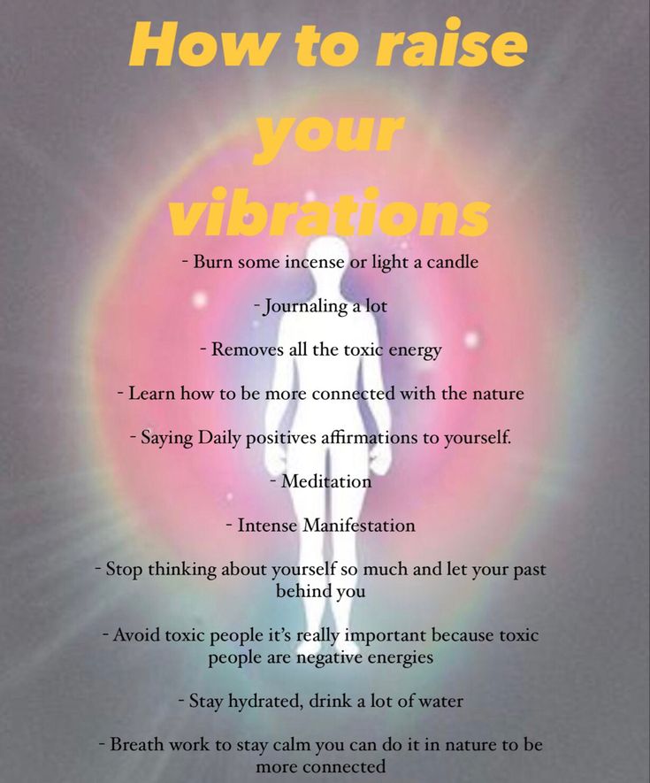 a poster with the words how to raise your vibrations in front of it