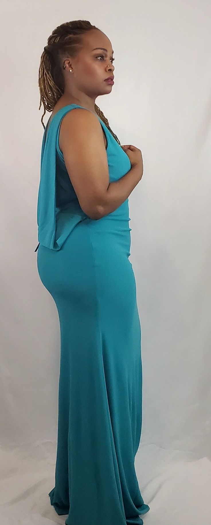 It's gorgeous yall! Definitely giving spring & summer vibes. Ideal for a special date night, formal event, wedding, etc. Two words came to mind when we selected this dress...elegant & classy. She's such a vibe already, you can go light on any accessories. Draped goddess open back maxi Moderate stretch Professional clean or gentle wash & air dry Fabric is polyester, lurex and spandex Model is 5'8", size small Chic Mermaid Dress With Fitted Bodice For Formal Occasions, Chic Formal Mermaid Dress With Fitted Bodice, Spring Prom Backless Long Dress, Spring Prom Long Backless Dress, Chic Evening Mermaid Dress For Prom Season, Spring Formal Backless Dress With Fitted Bodice, Chic Evening Mermaid Dress For Prom, Chic Dresses With Flattering Silhouette For Prom, Chic Mermaid Dress For Prom Season