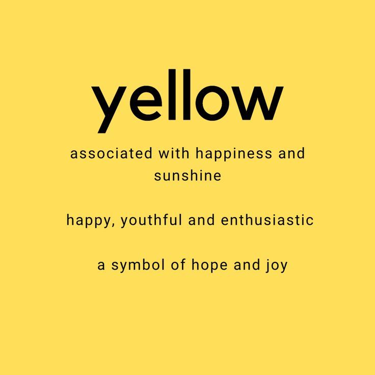 the words yellow are written in black on a yellow background