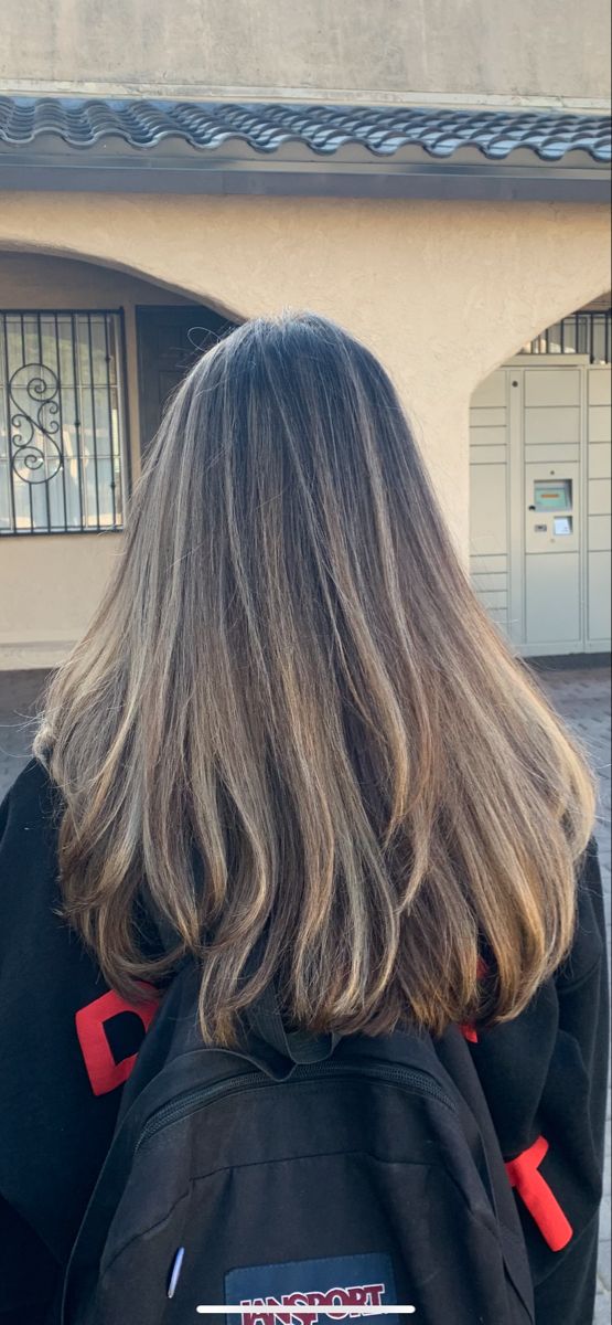 Highlights On Burnett Hair, Unstyled Balayage Hair, Partial Highlights Brown Hair Blonde, Tiny Highlights In Dark Hair, Dark Brown Hair With Milk Tea Highlights, Half Head Of Foils Brunette, T Section Highlights Hair Brunette, Blended Brunette Highlights, Partial Balayage Brown Hair