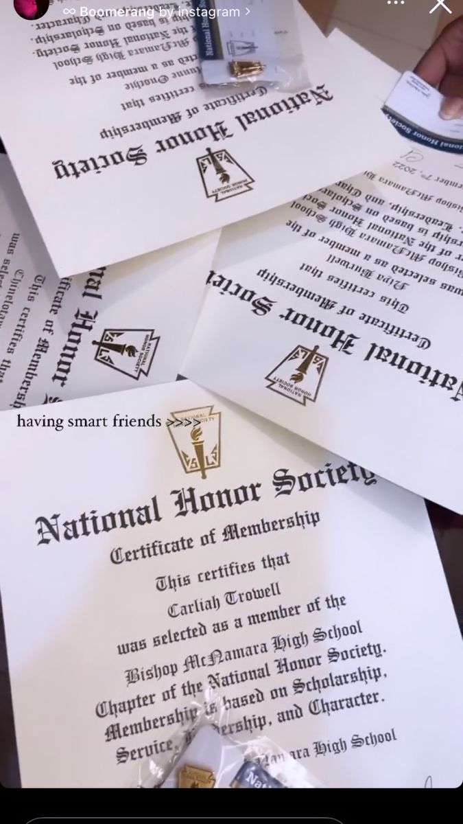 several pieces of paper are stacked on top of each other with the words national humor society printed on them