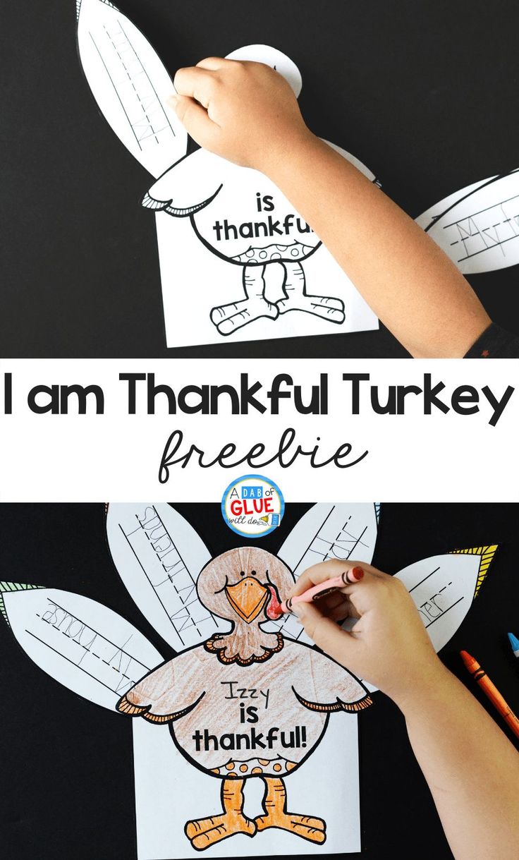 a hand holding a turkey cutout with the words i am thanksgiving written on it