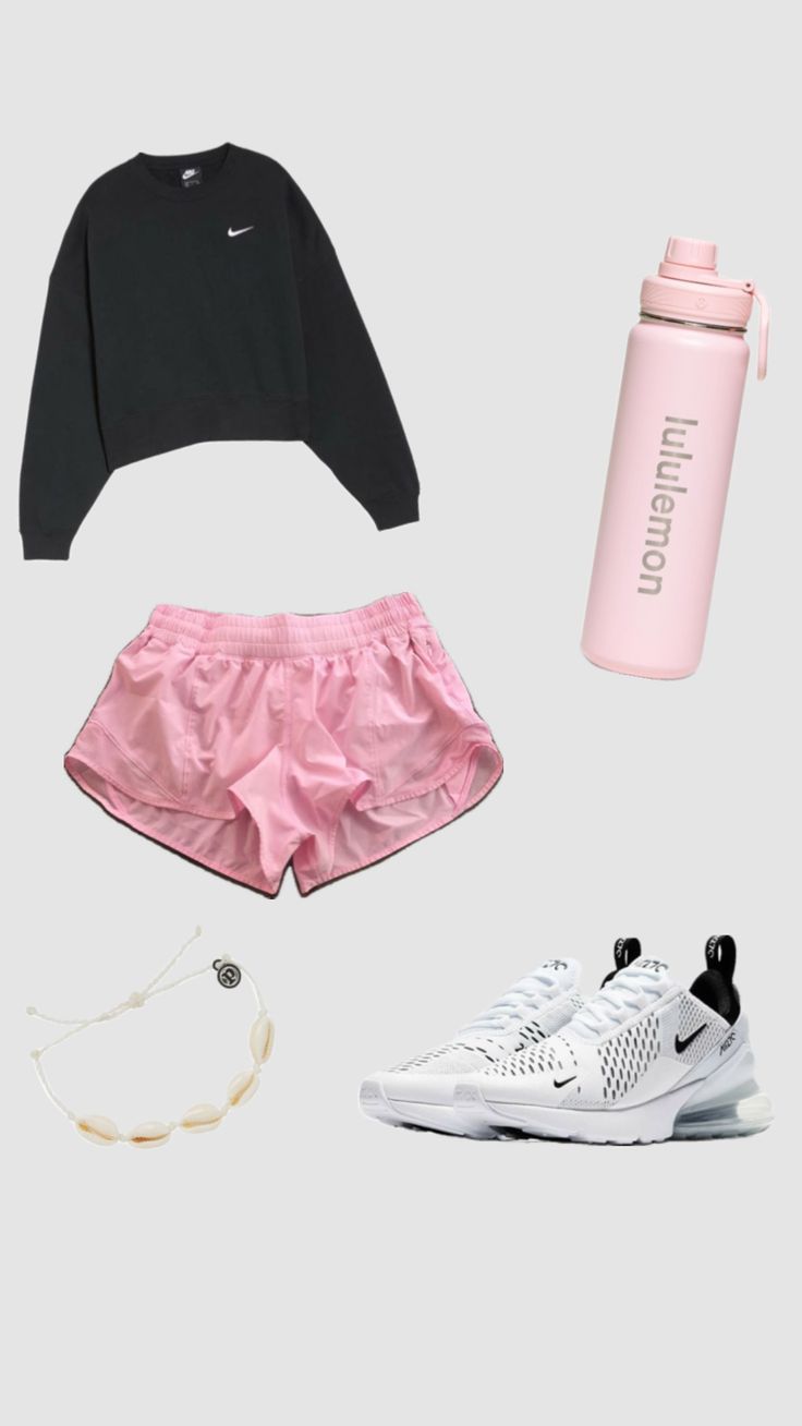 #outfitinspo #beauty #outfit #beauty #smile #sportygirl #fit #outfitinspo #outfit #ootd #shufflesapp #pinterest #cute #fy #summer #beach #school #pink #sunset #aesthetic Idc Outfits, Outfit Layout Aesthetic, Pink Sunset Aesthetic, Basic White Girl Outfit, 6th Grade Outfits, Running Fits, Girl Exercise, White Girl Outfits, Pinterest Cute