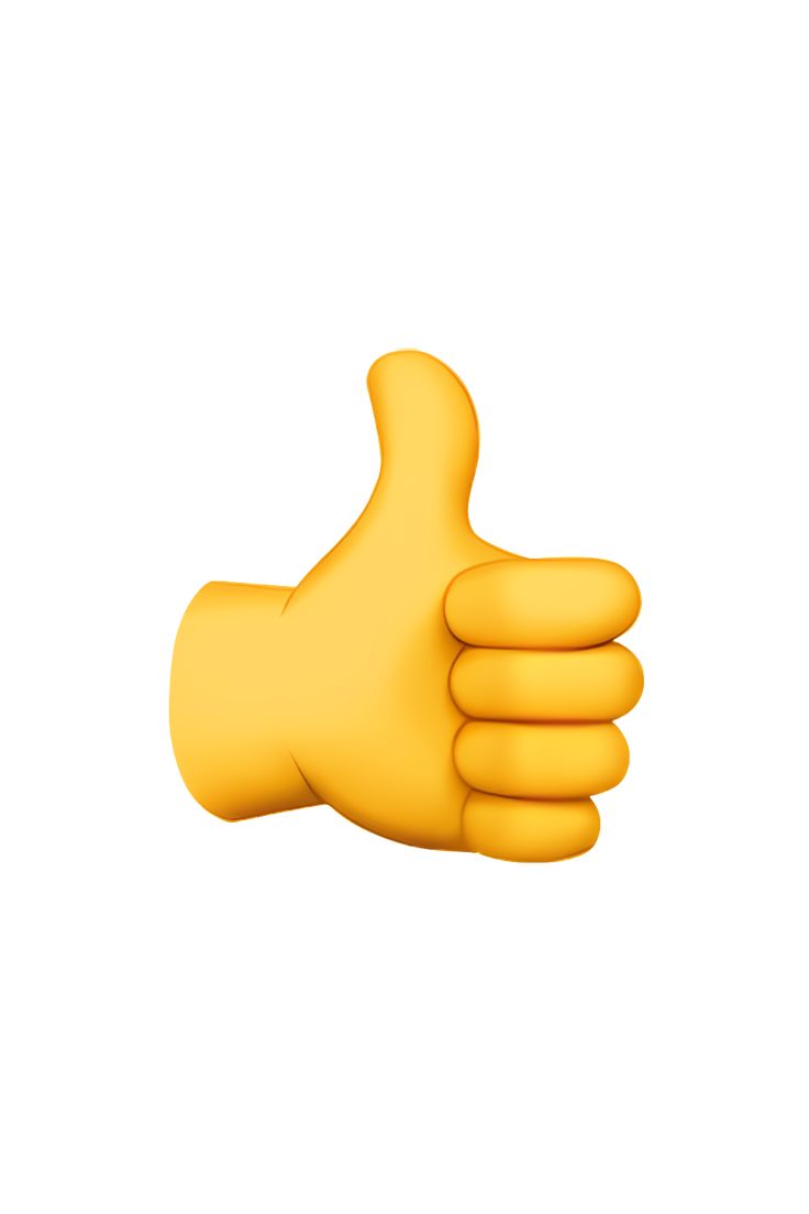 a yellow hand giving the thumbs up sign