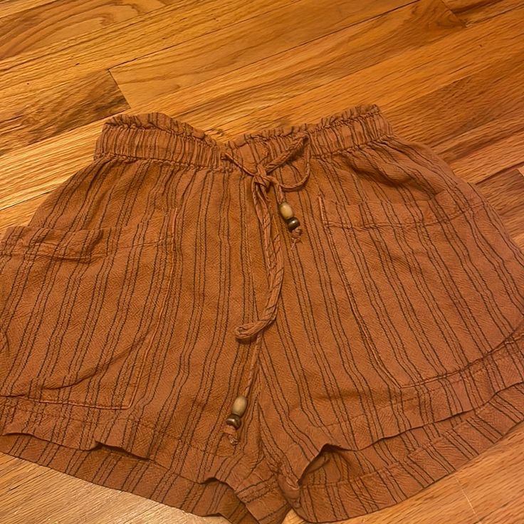 Brand New Never Worn, Don’t Like Them Anymore Original Tags Still On Perfect Condition Orange With Black Stripes Casual Bottoms With Pockets For Summer Outings, Brown Bottoms For Summer Day Out, Bohemian Brown Bottoms For Day Out, Brown Summer Bottoms With Elastic Waistband, Brown Cotton Beach Bottoms, Summer Brown Bottoms With Elastic Waistband, Brown Cotton Beach Season Bottoms, Brown Bottoms For Beach Vacation, Brown Cotton Bottoms For Beach Season