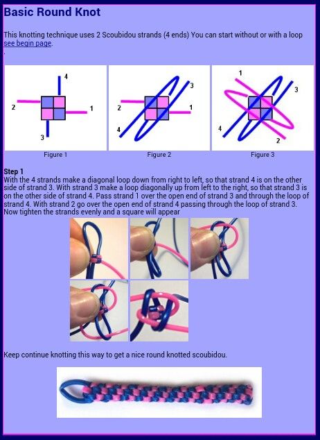 instructions on how to make a round knot for bracelets and necklaces with beads