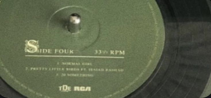 an old record that is on display in a store window with the words side follk written on it