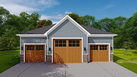 a two car garage is shown in this artist's rendering