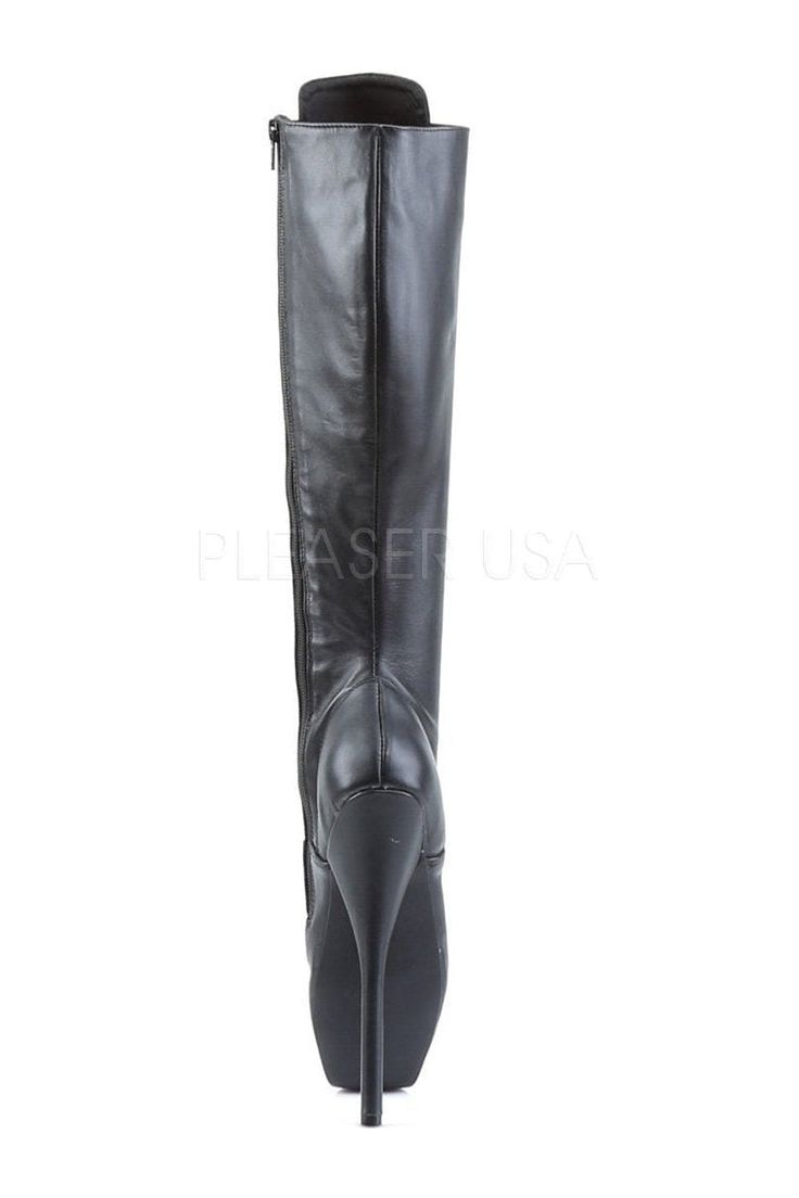 7" (17.8cm) Spike Heel Ballet Knee Boots, Full Inner Side Zipper - Fit Guide: True to Size - Heel Specifications: 7" Heel & 2 3/4" Platform - Country of Origin: Imported - Brand: Pleaser Leather High Heel Platform Boots For Club, Leather Knee-high Heeled Boots For Club, High Heel Leather Boots For Club, Knee-high Leather Club Heels, Leather High Heel Boots For Club, Knee-high Leather Heels For Club, Black Leather Platform Boots With 4-inch Heel, Party Heeled Boots With Faux Leather And Leather Lining, Formal Black Faux Leather Platform Boots