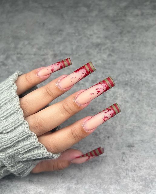 Cute Ghost Pumpkin, Nails Almond Shape, Blood Nails, Scary Nails, Press On Nails Almond, Nails Floral, Horror Nails, Nail Art Halloween, Holloween Nails