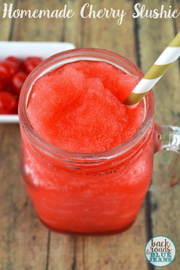 homemade cherry sushi sauce in a mason jar with a straw