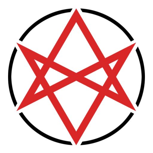 a red pentagramil in a black circle