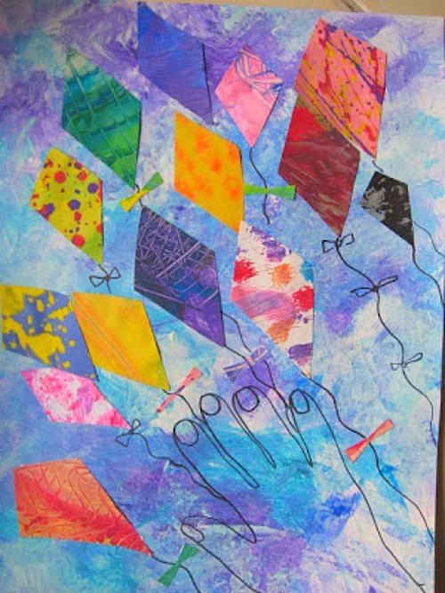 an art project with colorful kites and the words happy new year written on it