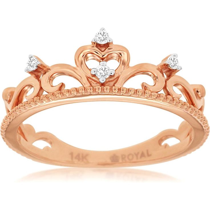 Royal 14K Rose Gold Diamond Crown Ring - Regal Elegance for Modern Queens Elegant Pink Gold Diamond Ring With Accents, Elegant Rose Gold Diamond Ring With Rose Cut Diamonds, Elegant Rose Gold Diamond Ring With Rose Cut, Elegant Pink Gold Rings, Elegant Pink Gold Diamond Ring With Prong Setting, Elegant Pink Gold Diamond Ring For Wedding, Elegant Pink Gold Diamond Ring, Elegant Pink Gold Diamond Wedding Ring, Rose Gold Diamond Jewelry With Crown Design