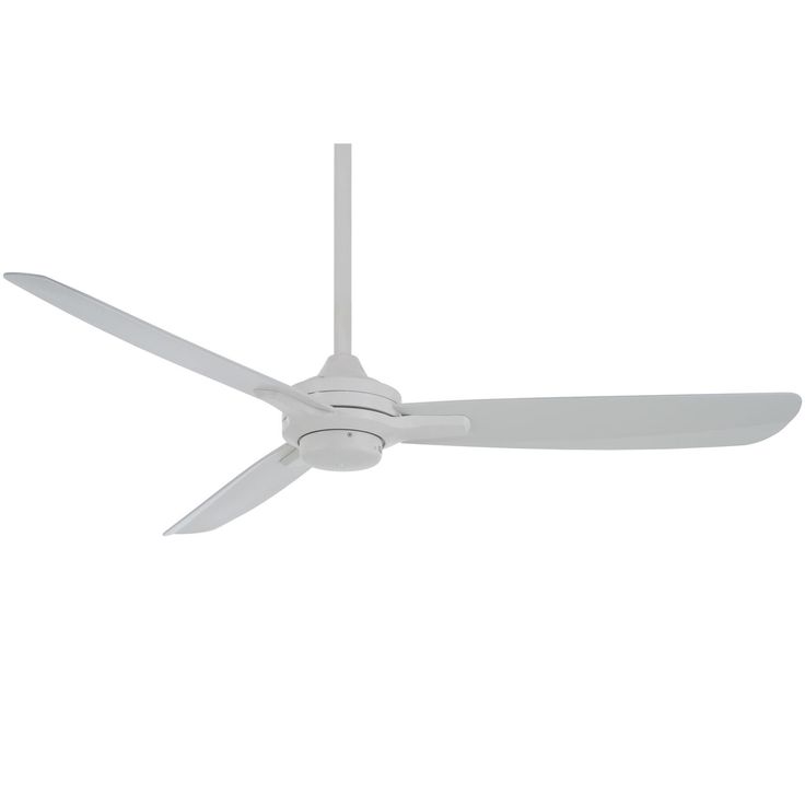 a white ceiling fan with two blades on the top and one blade at the bottom