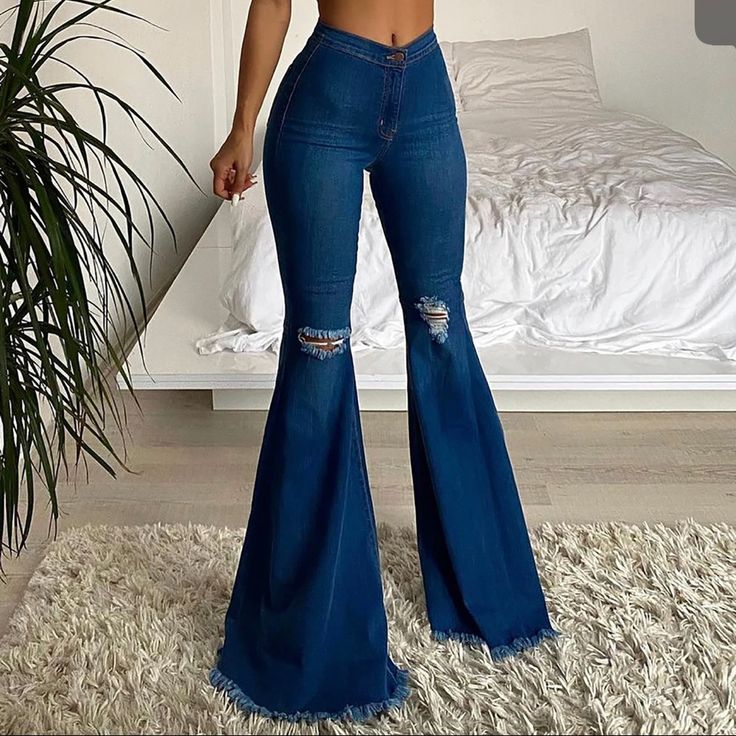 Fashion Nova High Rise Bell Bottom Jeans Size 7 Woman's But Will Fit A Woman's Size 5 Best They Run A Size Smaller They Do Stretch A Little Smoke Free Home Fitted Dark Wash Bottoms For Night Out, Mid-rise Denim Blue Bottoms For Night Out, Dark Wash Bottoms For Night Out In Spring, Non-stretch Denim Blue Bottoms For Night Out, Blue Denim Pants For Night Out, Blue High-waist Jeans For Night Out, High Waist Blue Jeans For Night Out, Mid-rise Blue Pants For Night Out, Blue Jeans For A Night Out In Fall