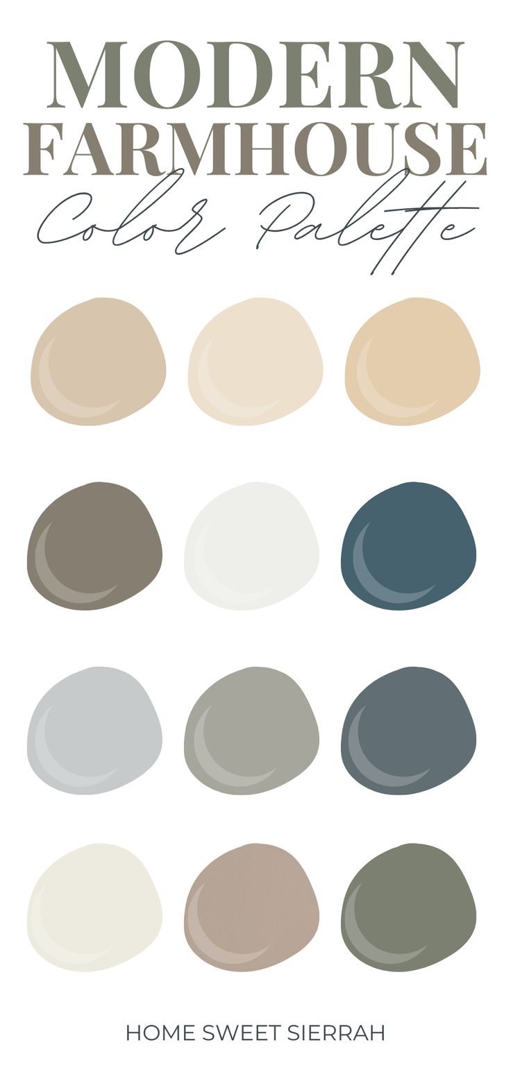 Modern Sherwin Williams Farmhouse Color Palette - homesweetsierrah.com Western Kitchen Paint Colors, Earthy Farmhouse Color Palette, Farmhouse Bedroom Color Palette, Farmhouse Bedroom Color Scheme, Farmhouse Color Palette Living Room, Whole House Paint Scheme Farmhouse, Modern Farmhouse Interior Paint, Rustic Color Palette For Home, Farmhouse Living Room Paint Colors