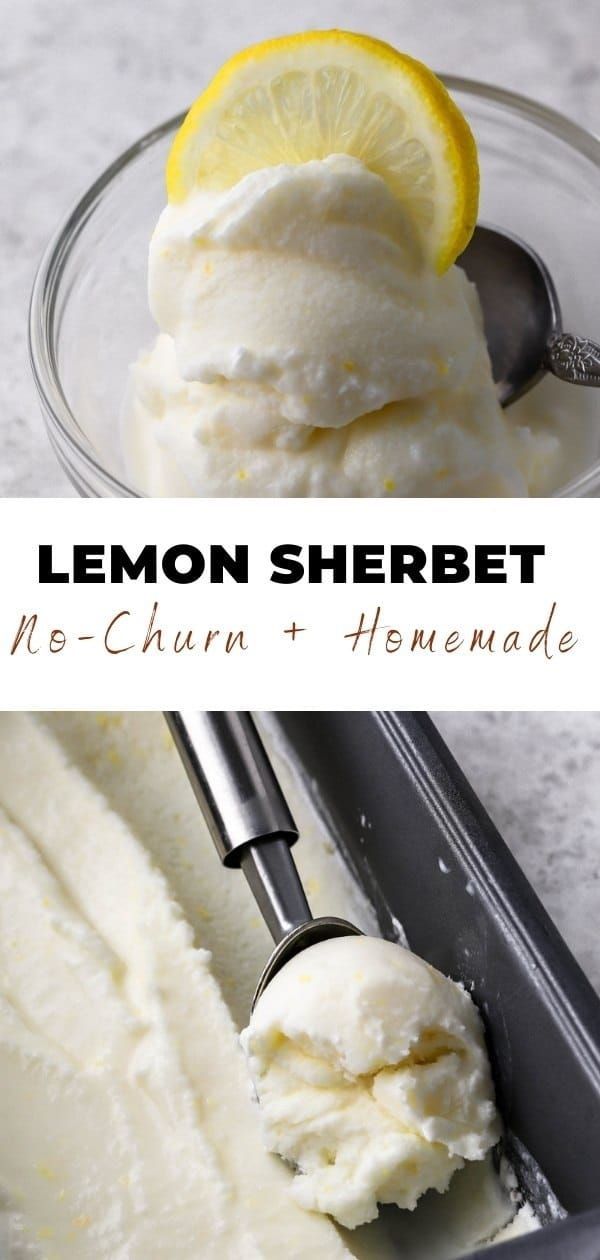 lemon sherbet ice cream in a glass bowl